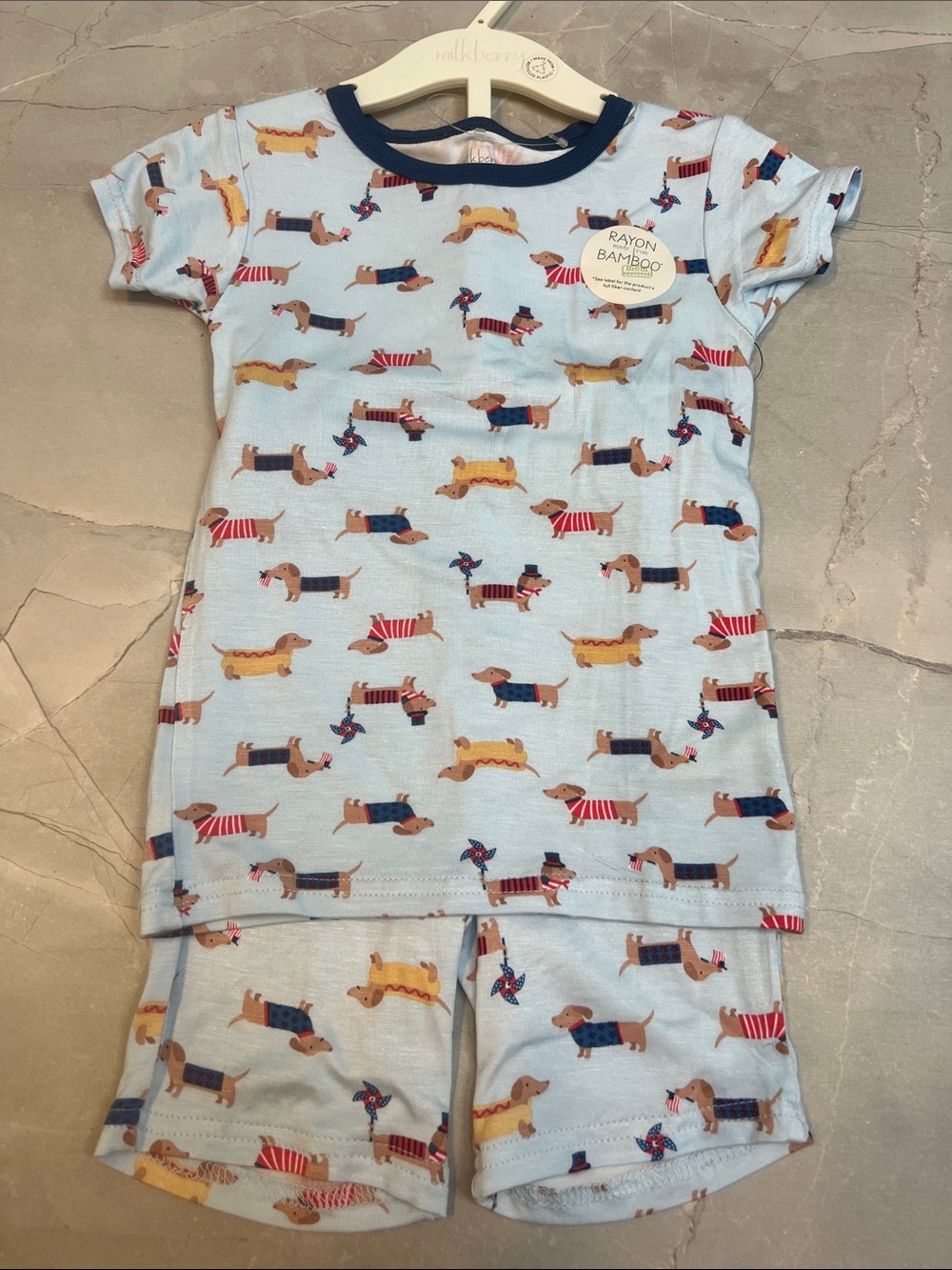 MilkBerry Americana Dogs Shorts Pajama Set
